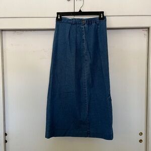 90s Talbots Denim Midi Skirt (Vintage)